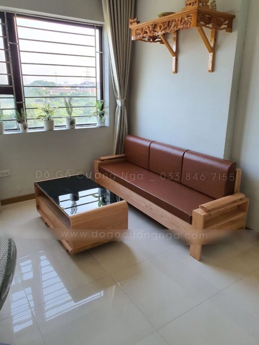Bộ bàn ghế sofa gỗ sồi nga