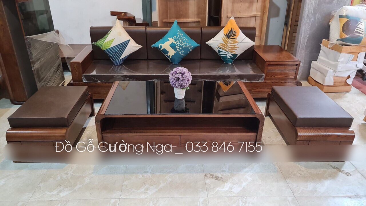 sofa gỗ sồi nga giá rẻ