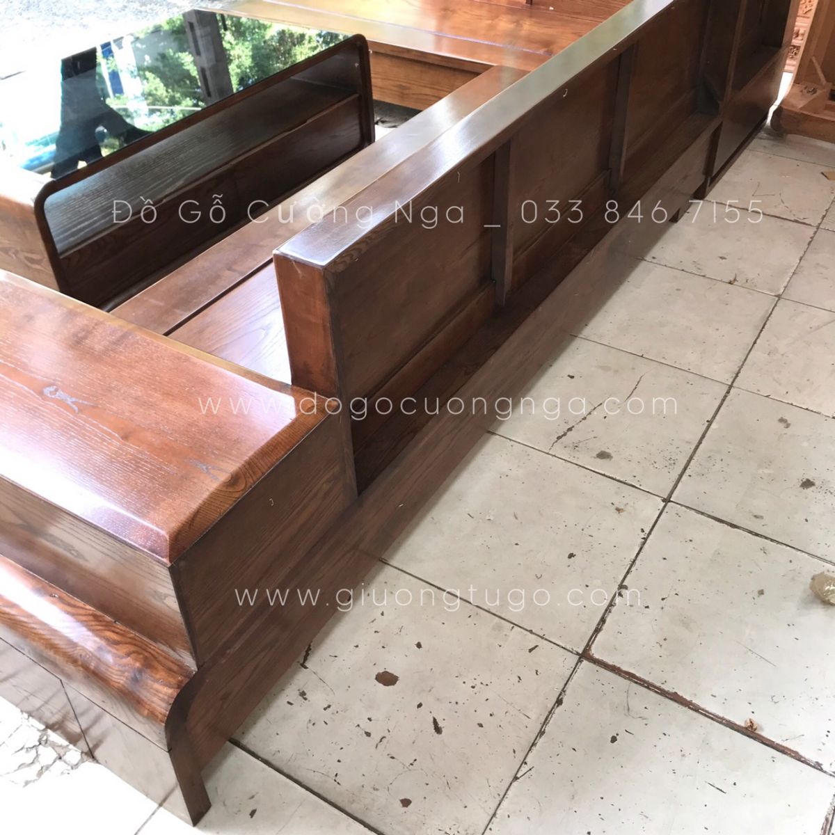 Bộ bàn ghế sofa gỗ Sồi Nga hiện đại