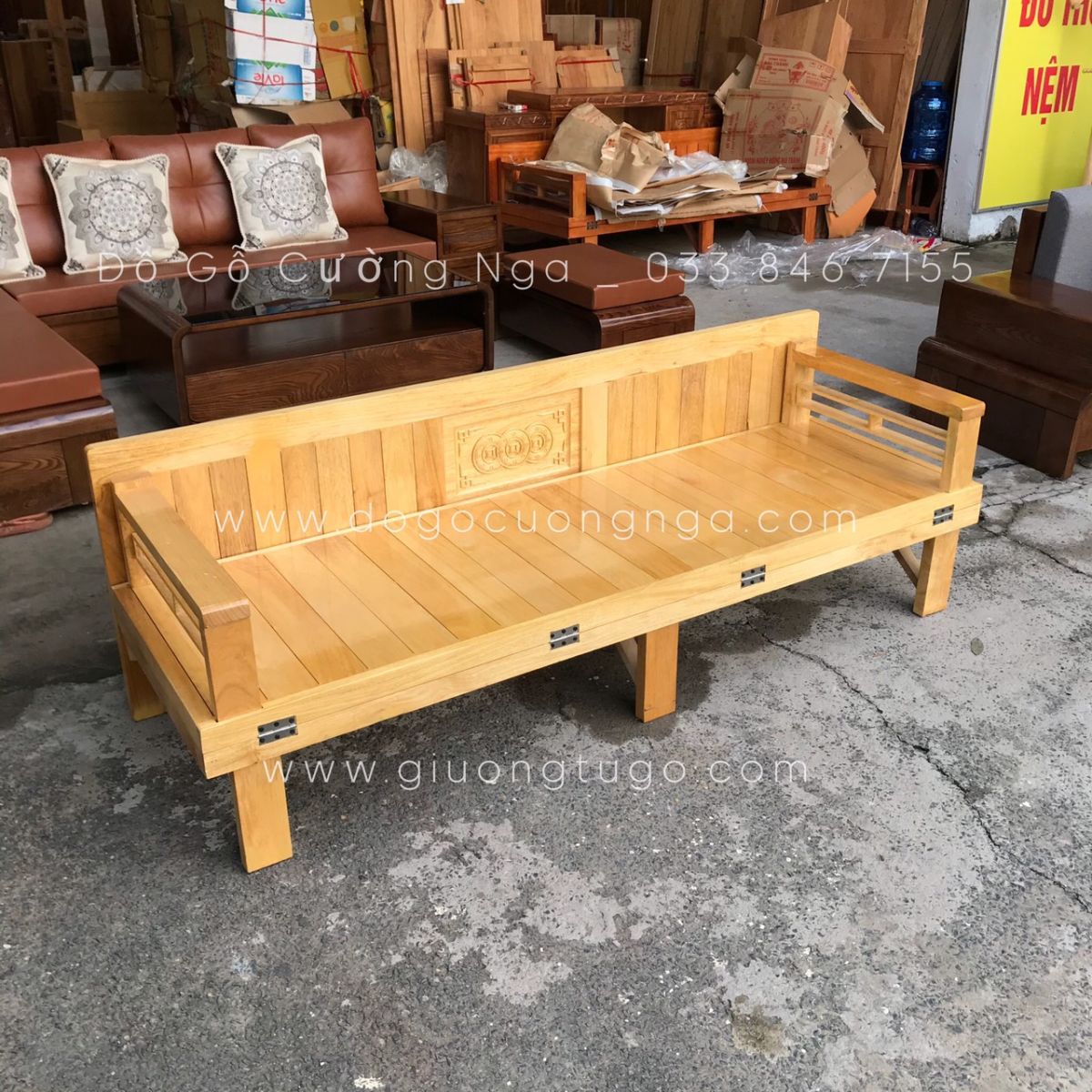 GIƯỜNG GẤP GỖ SỒI 