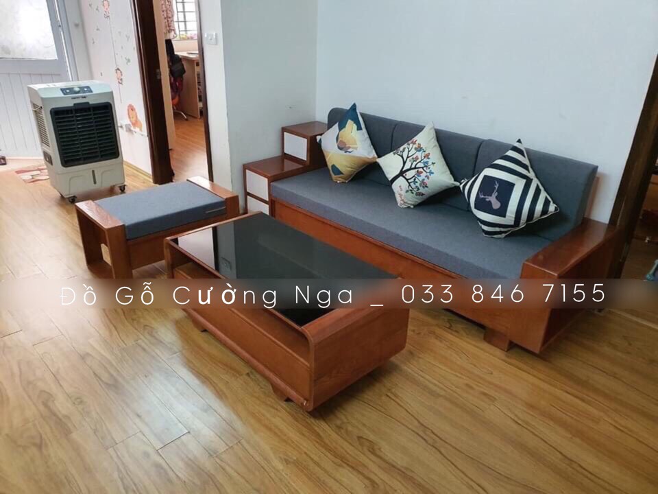Bộ bàn ghế sofa gỗ Sồi Nga hiện đại