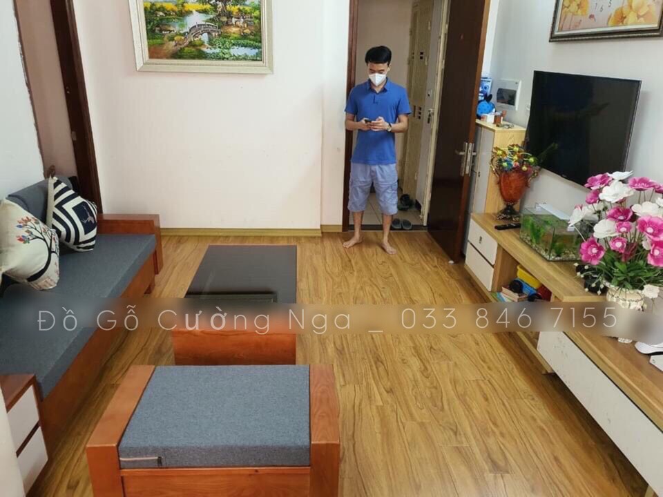 Bộ bàn ghế sofa gỗ Sồi Nga hiện đại