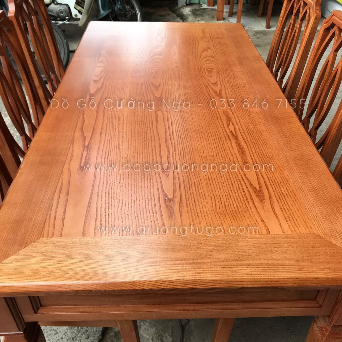 bàn ăn gỗ sồi 6 ghế giá rẻ