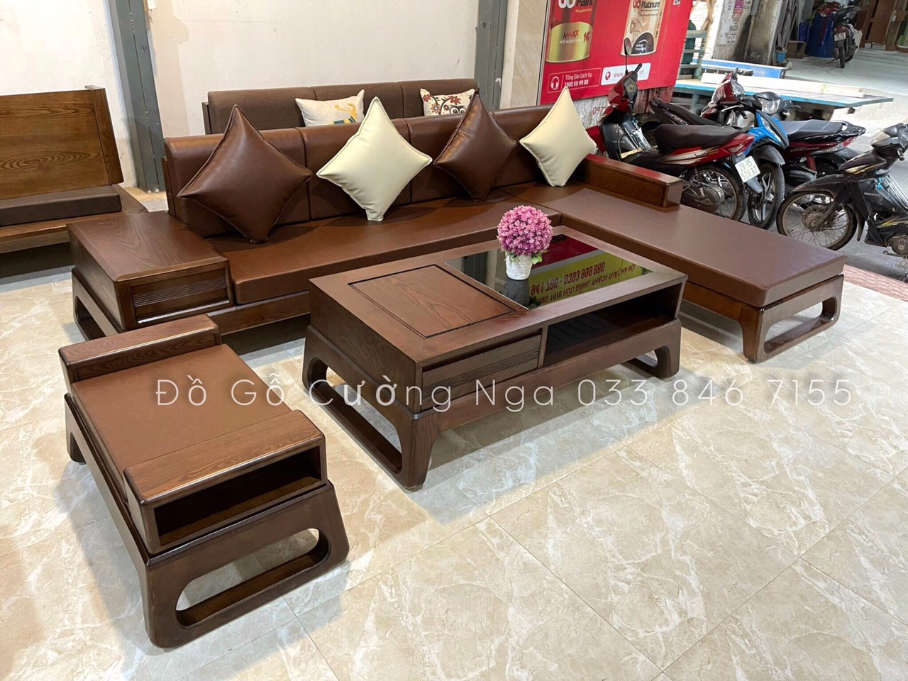 Sofa gỗ Sồi Nga đẹp