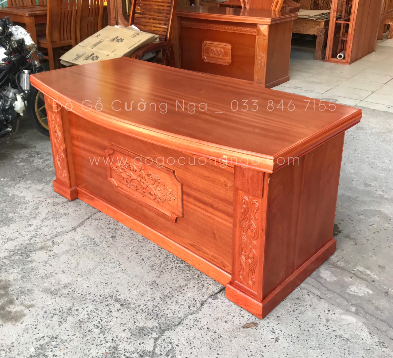 Bàn làm việc giám đốc gỗ xoan đào 1m6 