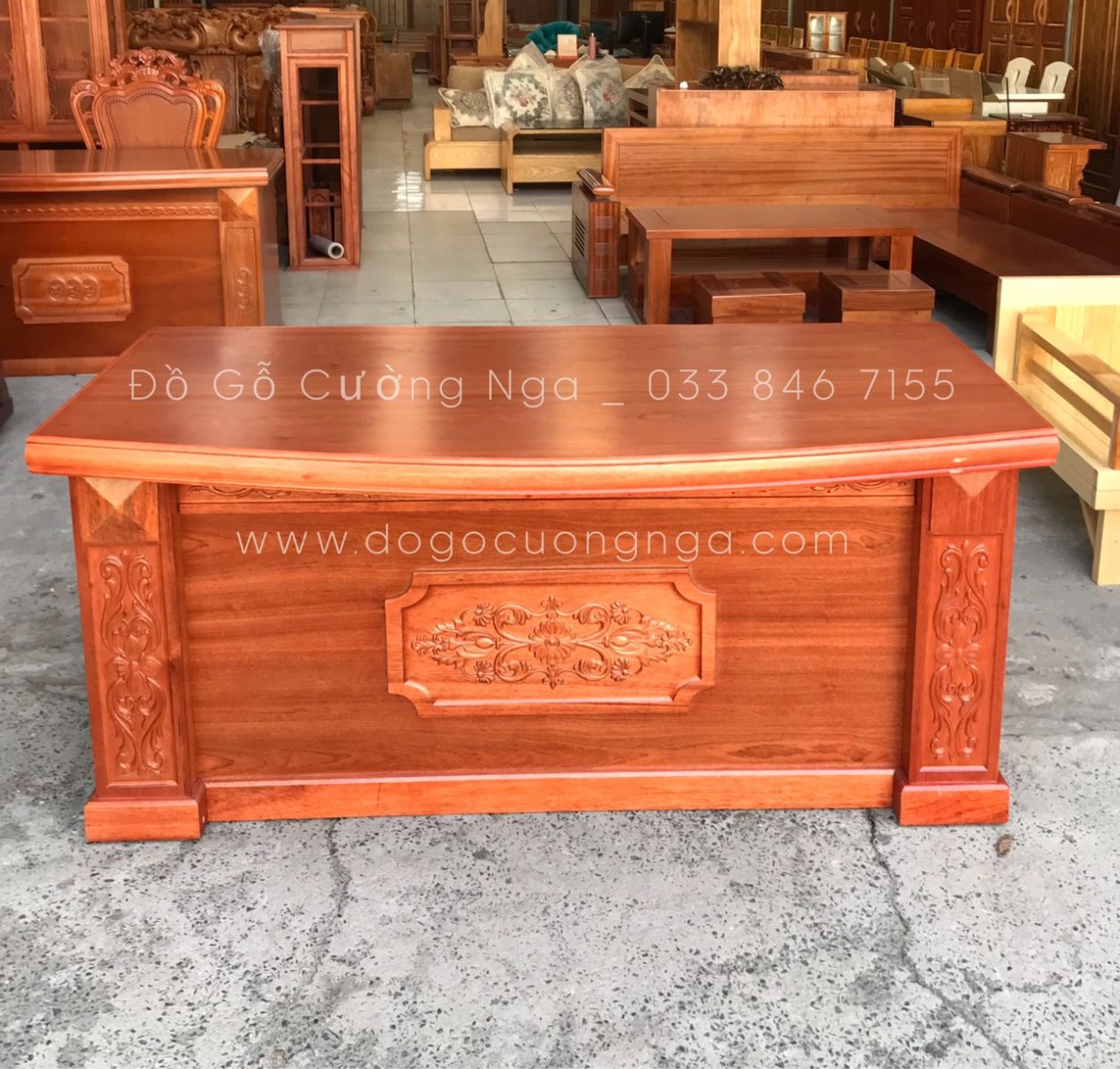 Bàn làm việc giám đốc gỗ xoan đào 1m6 