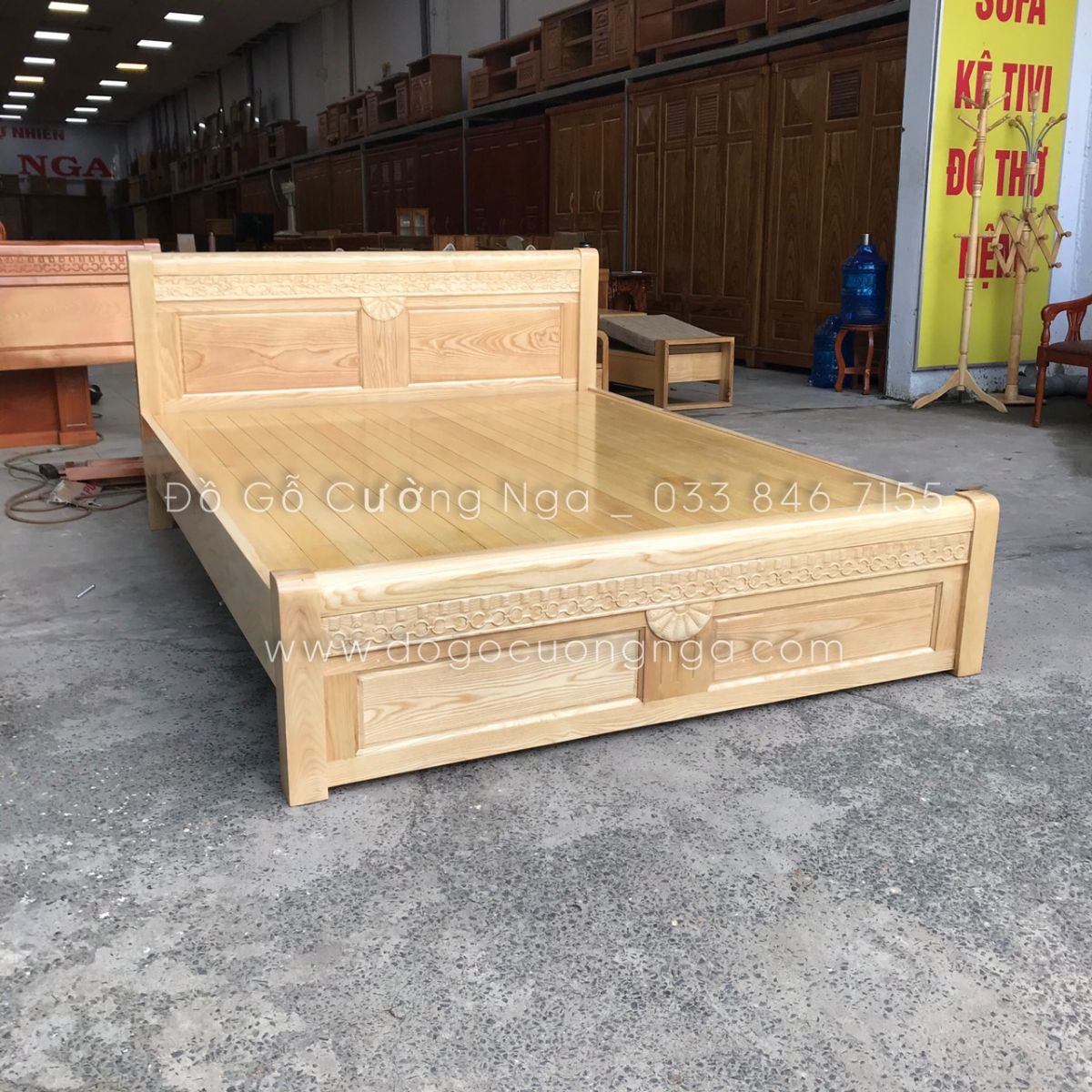 giường gỗ sồi