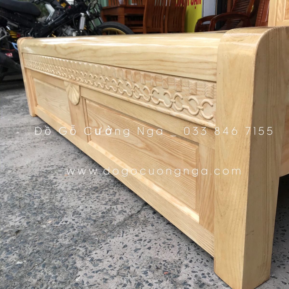 giường gỗ sồi nga
