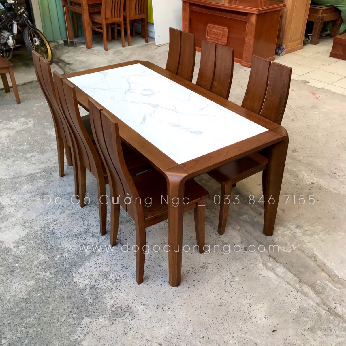 Bàn ăn gỗ sồi 6 ghế