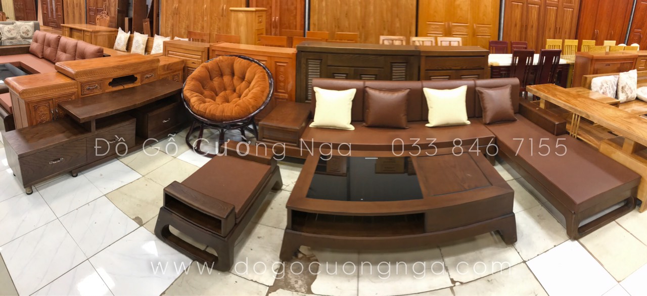 Sofa gỗ Sồi Nga đẹp