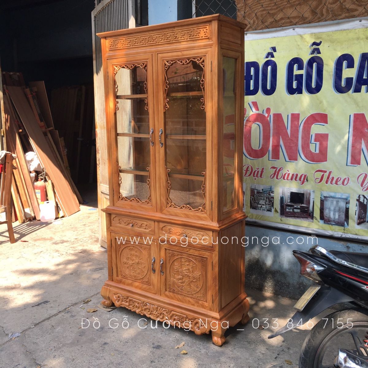 tủ rượu 1m gỗ gõ đỏ 