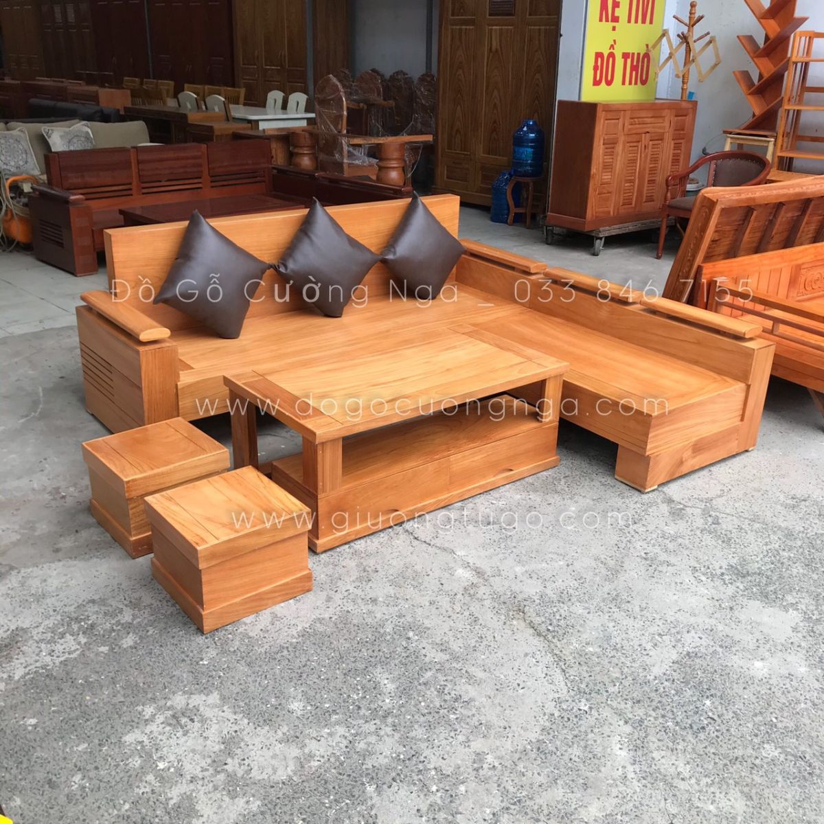 sofa gỗ gõ đỏ 