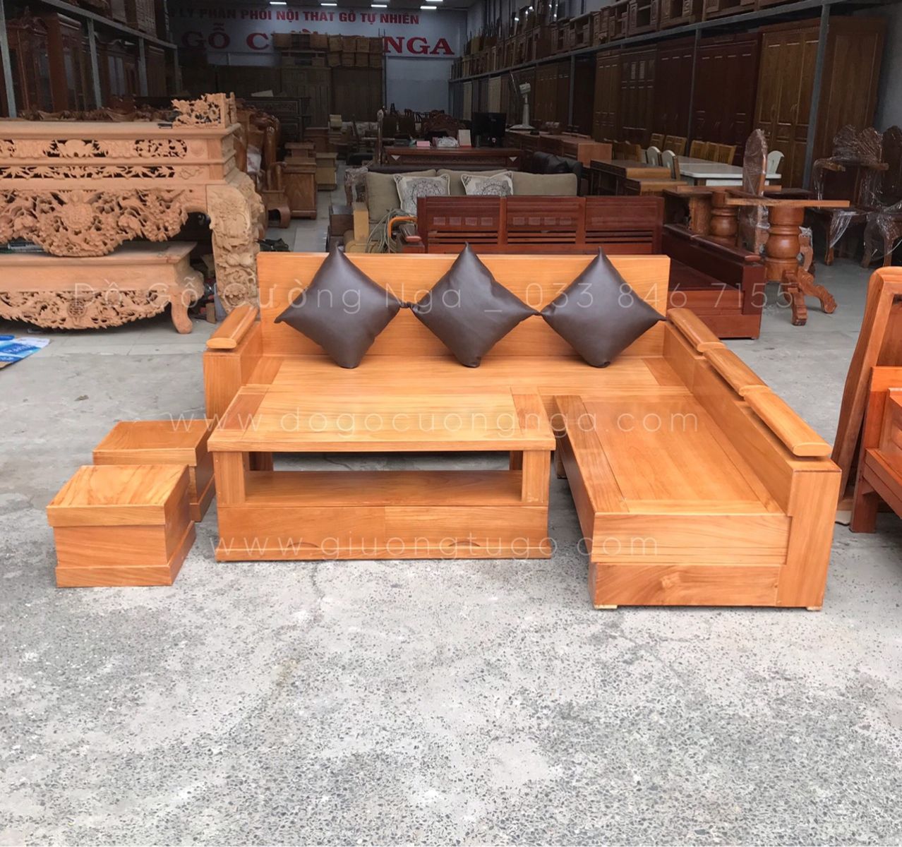 sofa gỗ gõ đỏ 