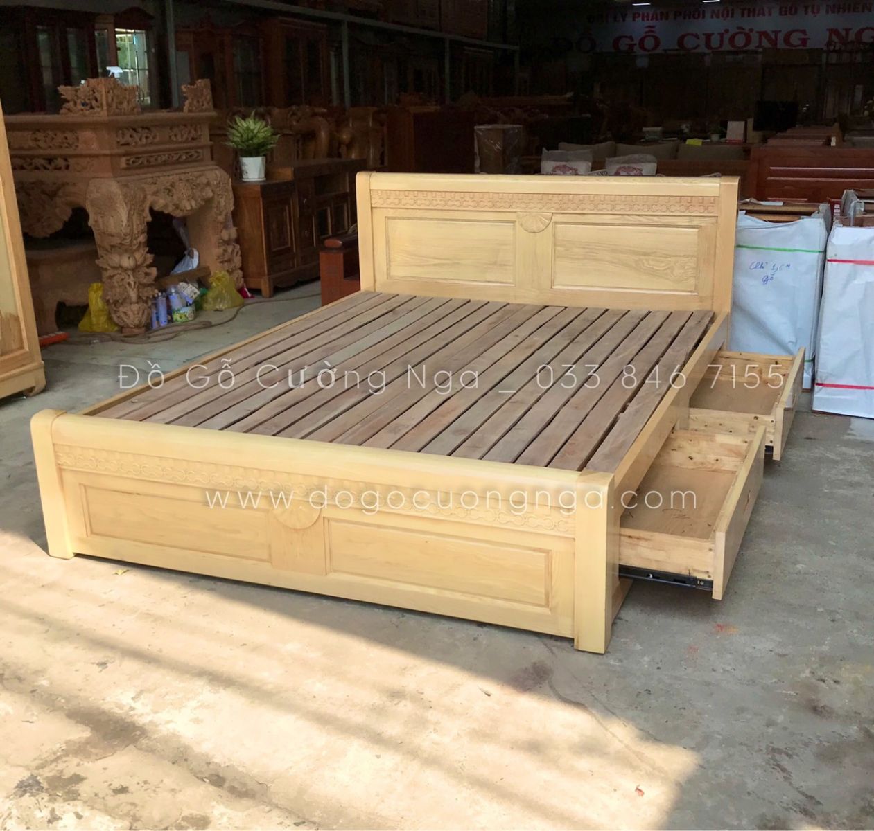 Giường ngủ gỗ có ngăn kéo