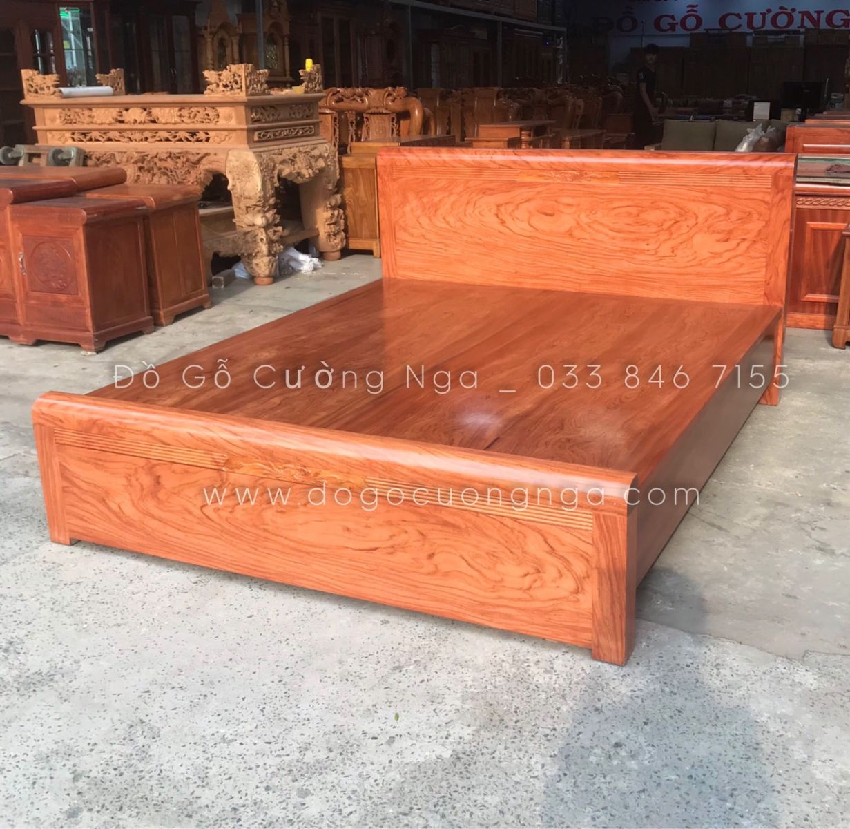 giường gỗ hương đá - vạt phản