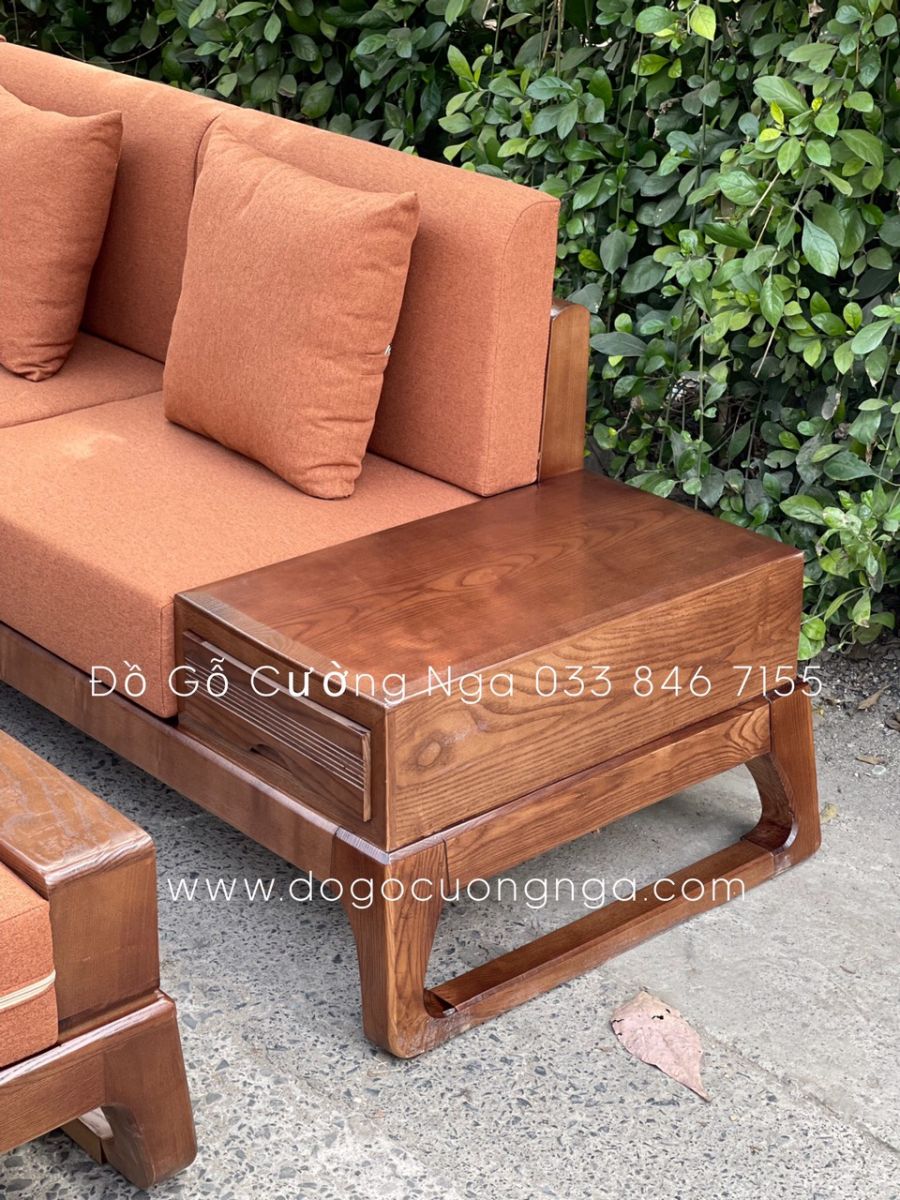 sofa gỗ sồi nga hiện đại