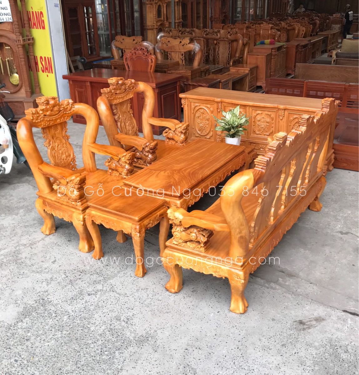 Bộ bàn ghế phòng khách salon gỗ cao cấp
