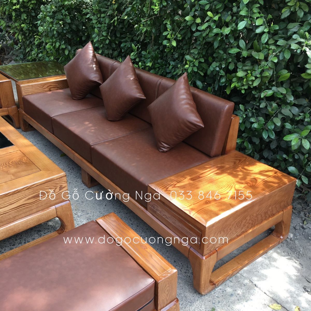sofa gỗ sồi hiện đại