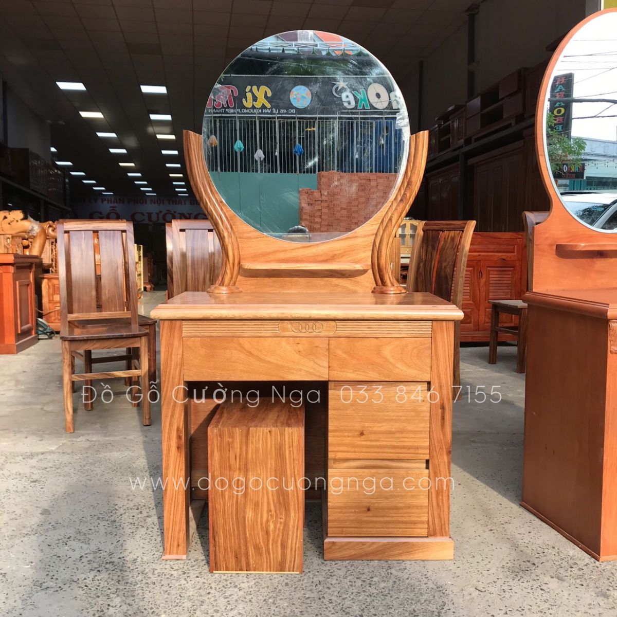Bàn trang điểm gỗ hương xám 80cm