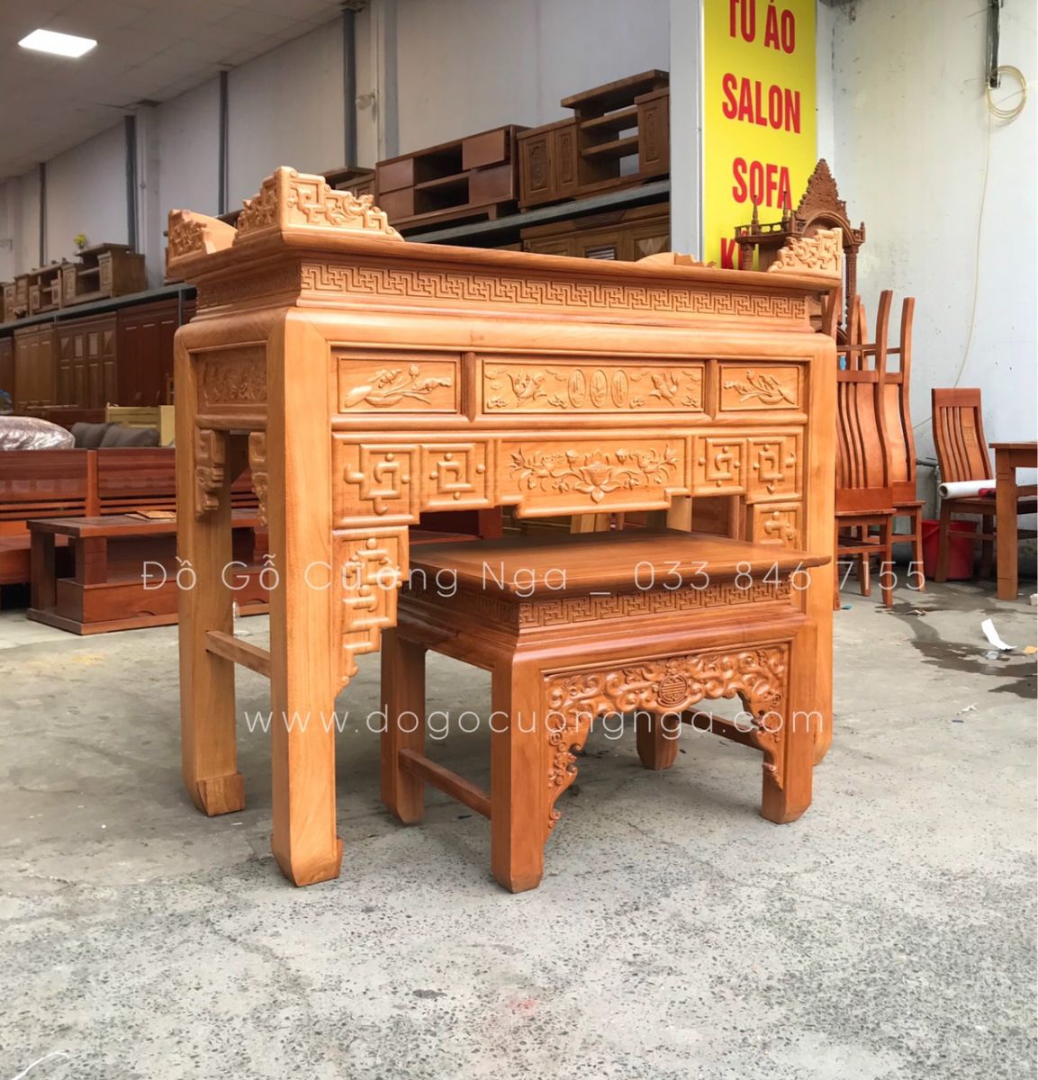 Án gian gỗ gõ đỏ - 1m53