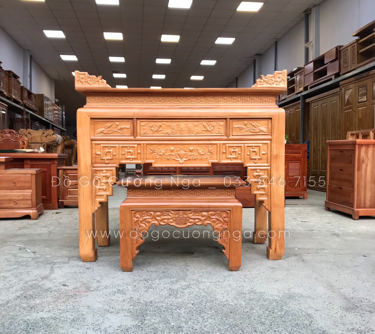 bàn thờ gỗ gõ đỏ