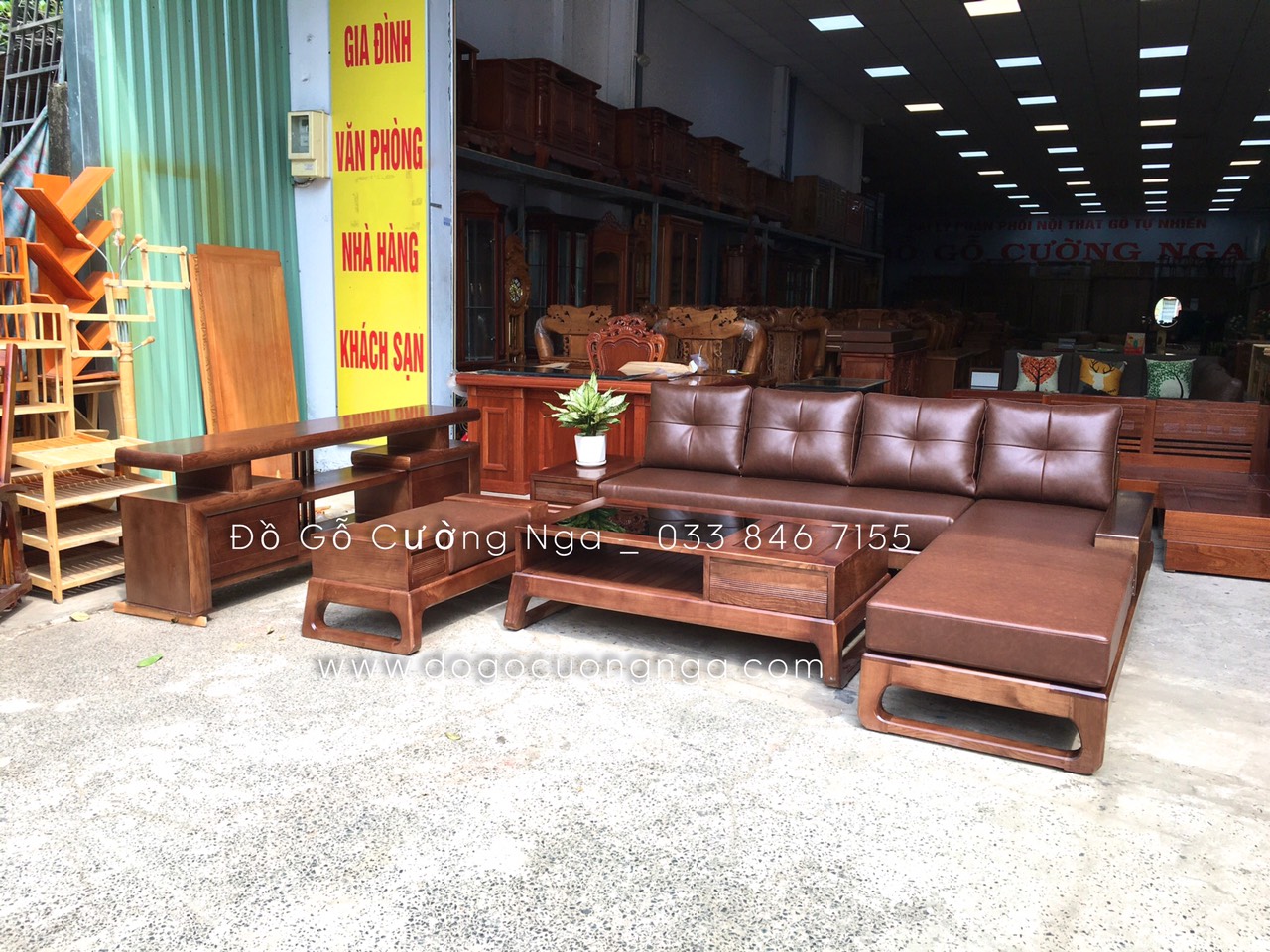 sofa gỗ sồi 