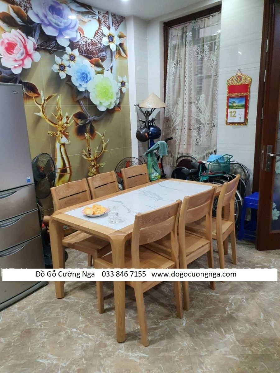 bàn ăn gỗ sồi 