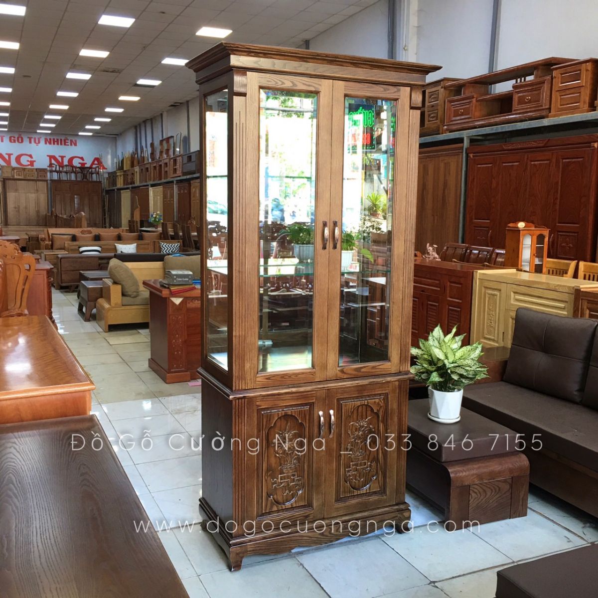 tủ rượu gỗ sồi 