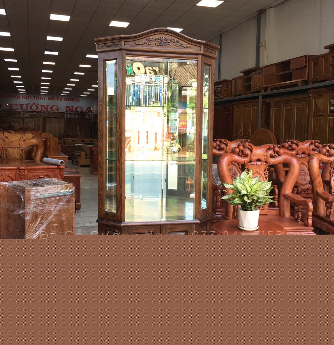 tủ rượu gõ sồi góc 60