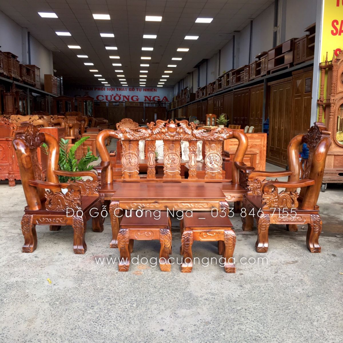 bộ bàn ghế salon gỗ tràm
