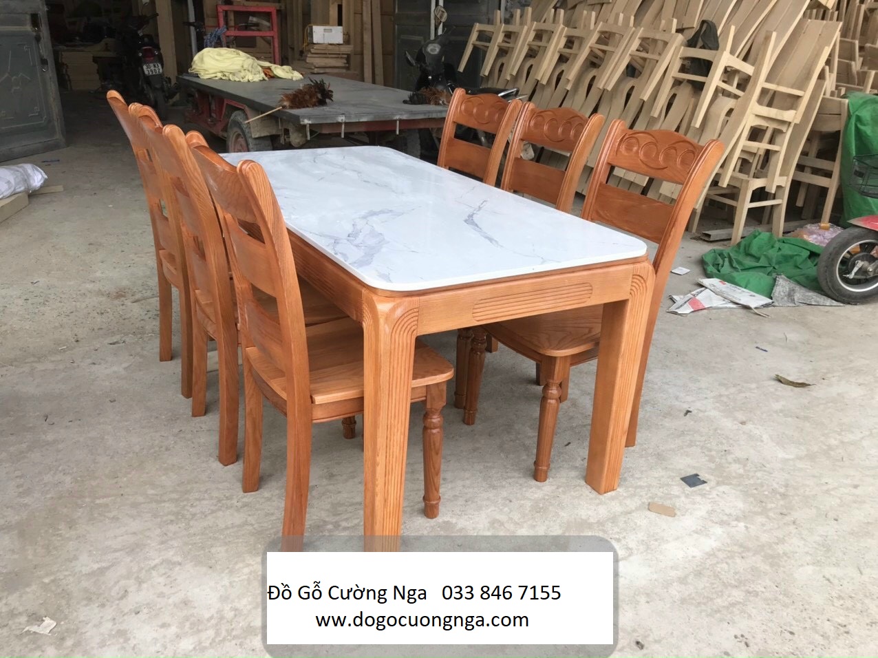 bàn ăn gỗ sồi 