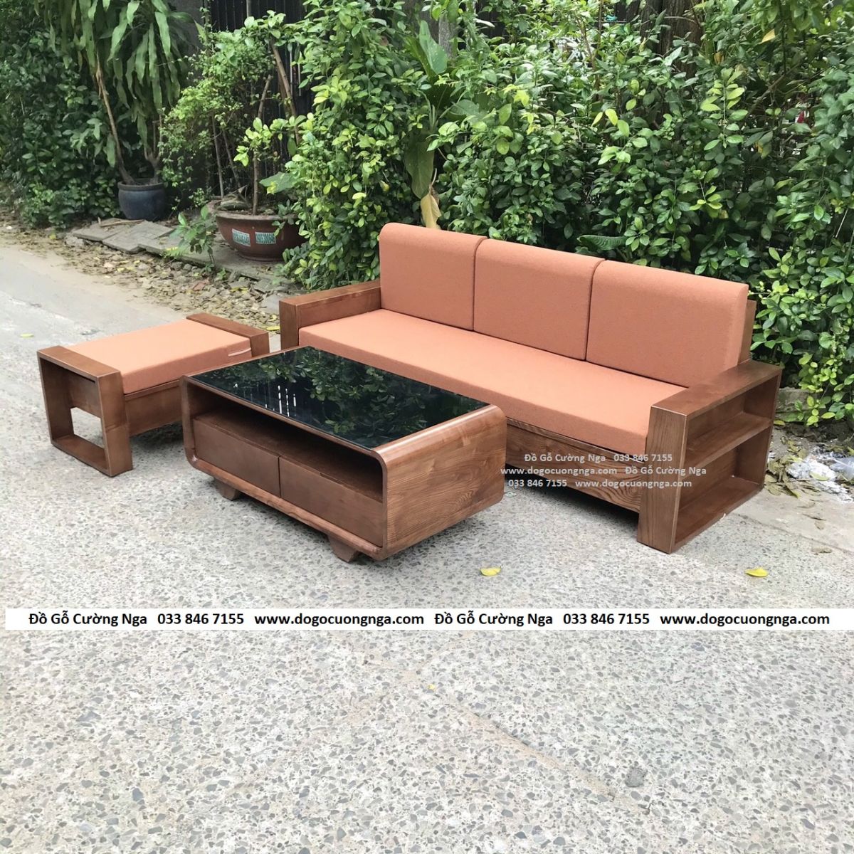 Sofa gỗ Sồi Nga đẹp
