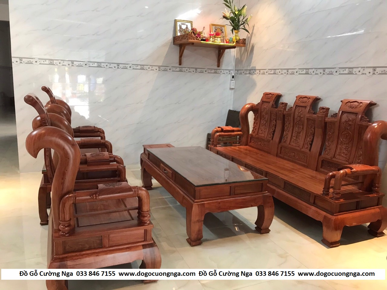 salon gỗ hương đá 