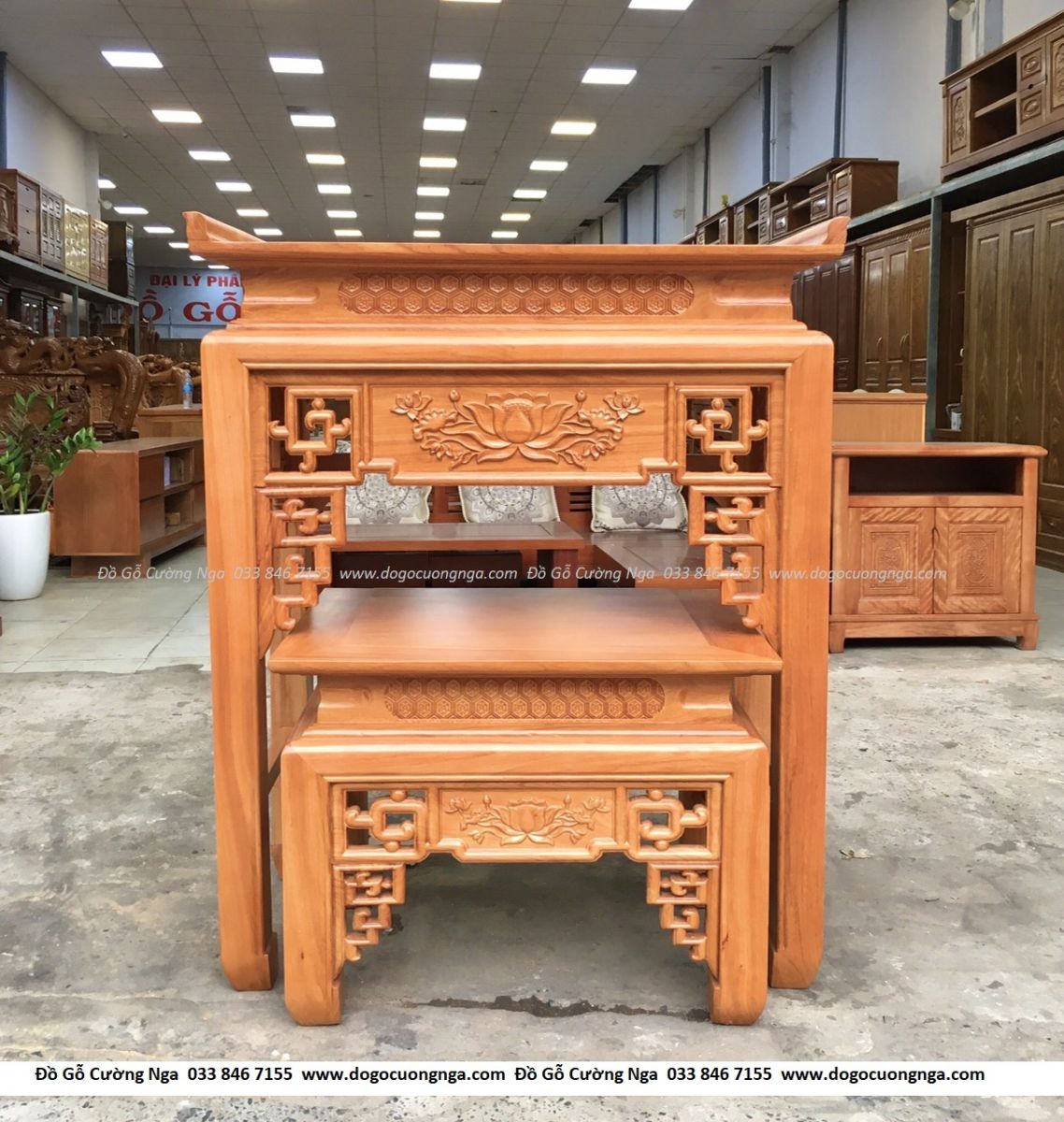 Bàn thờ gián gian gỗ gõ đỏ 