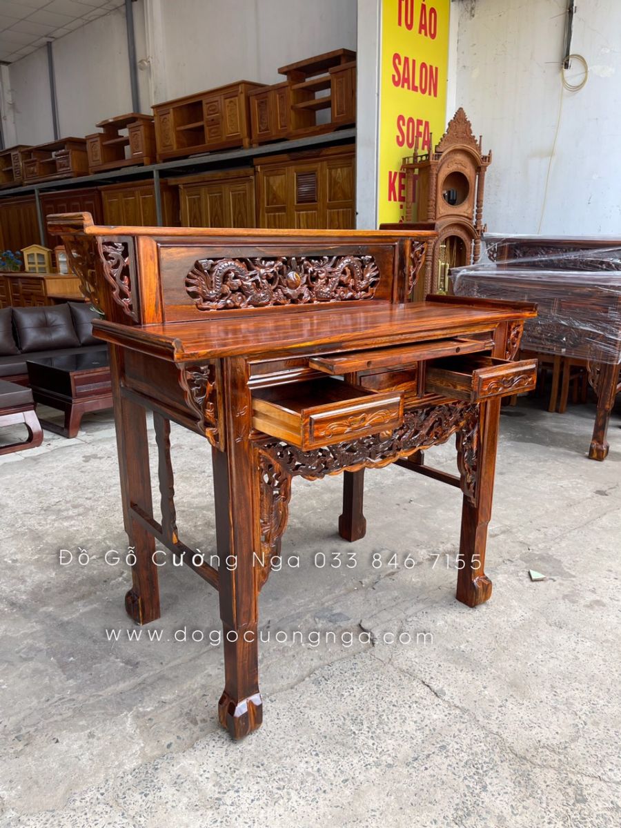 bàn thờ gia tiền gỗ muồng