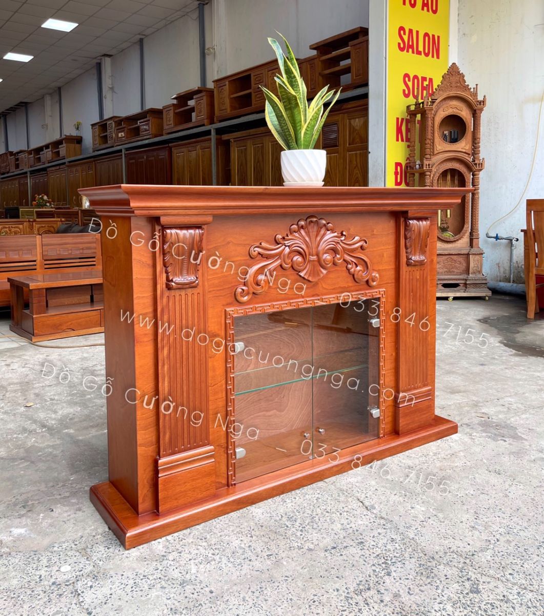 lò sưởi gỗ xoan đào