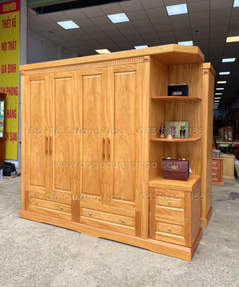 tủ quần áo gỗ gõ đỏ