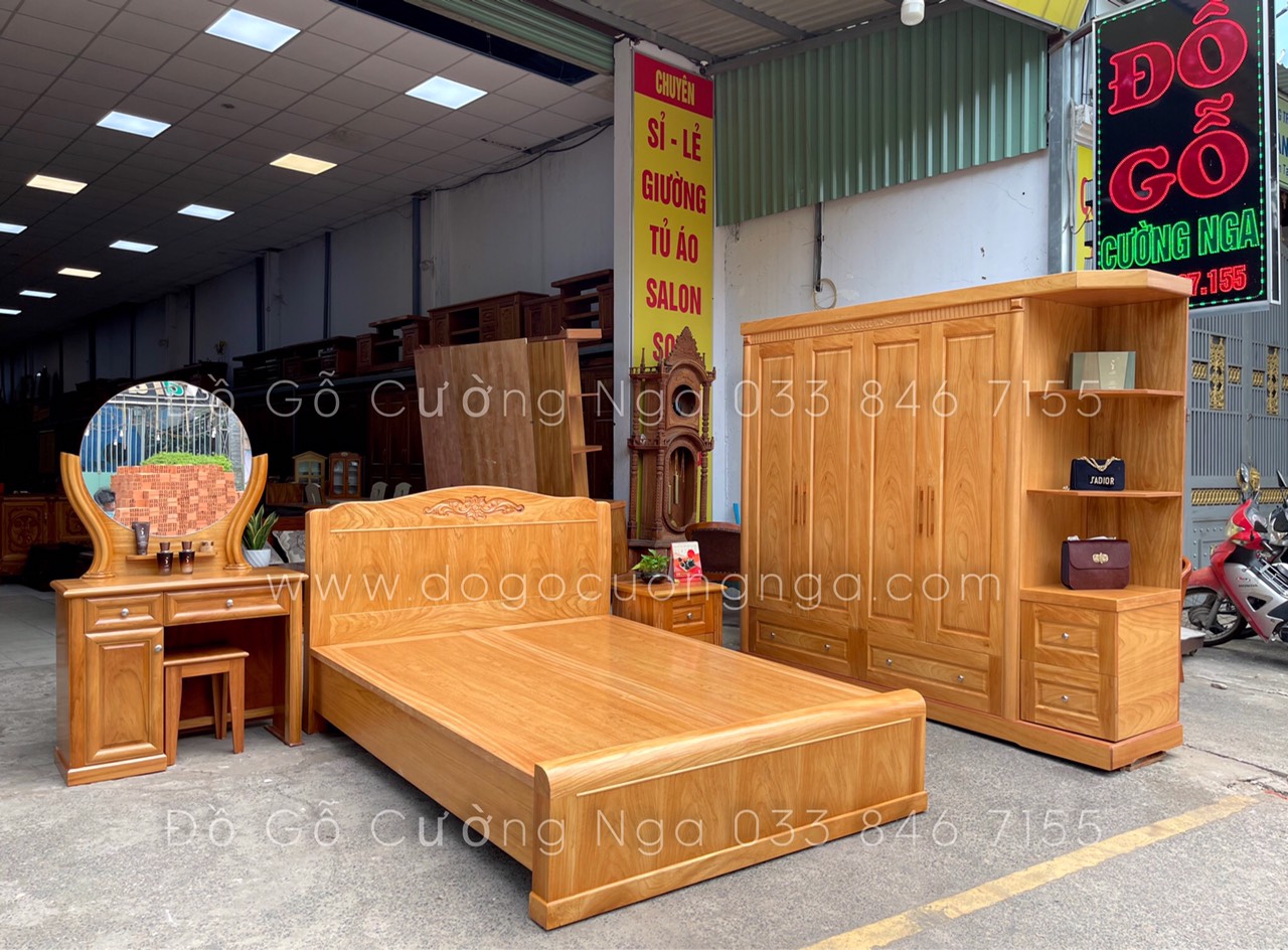 giường gỗ gõ đỏ