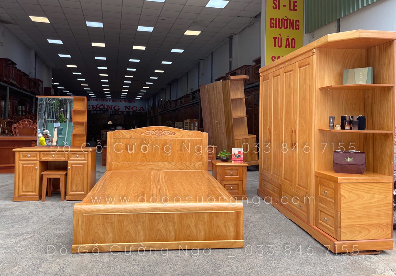 Ấn Tượng 4 Mẫu Combo Phòng Ngủ Gỗ Gõ Đỏ Đep, Giá Hợp Lý 