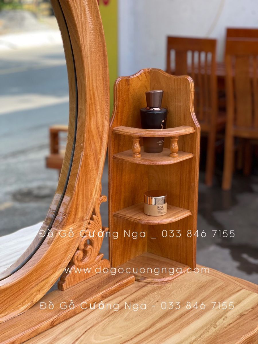 bàn trang điểm gỗ gõ đỏ 