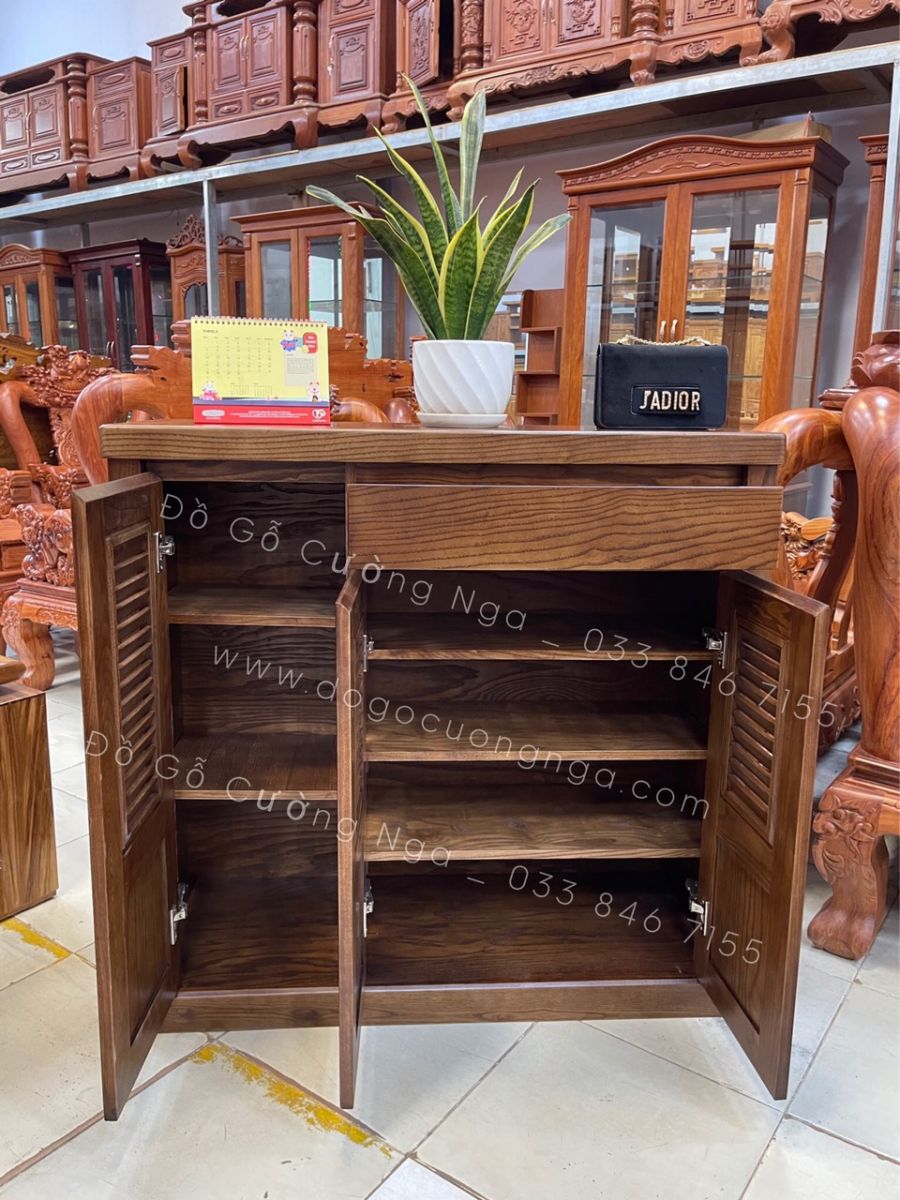tủ giày gỗ sồi nga 