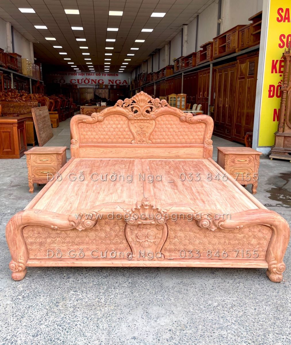 giường gỗ hương đá