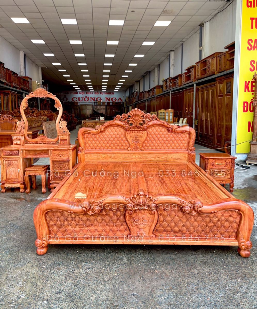 giường gỗ hương đá cao cấp