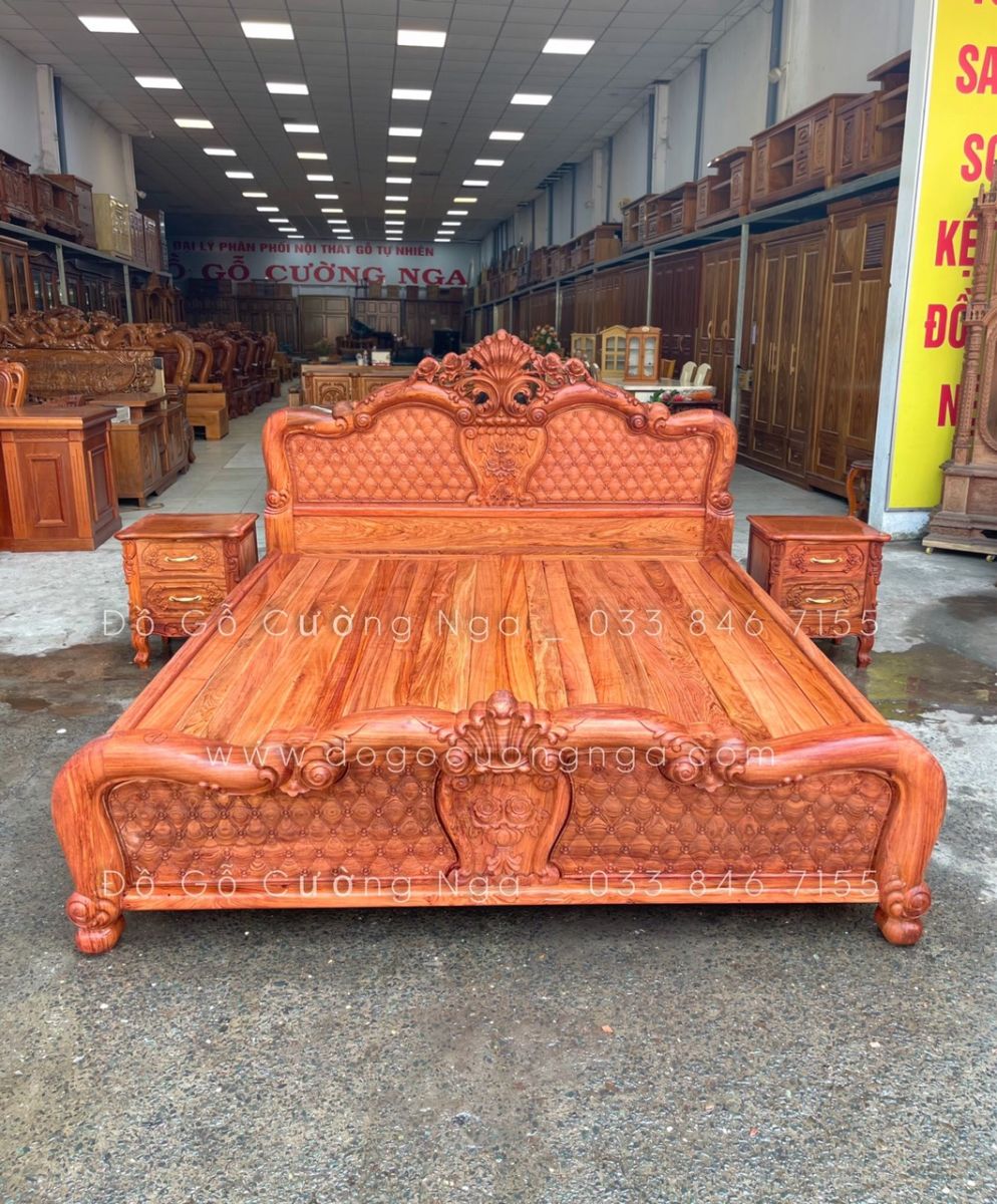 giường gỗ hương đá 