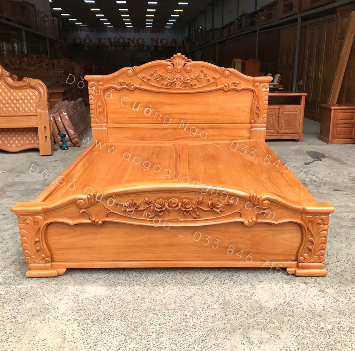 giường gỗ gõ đỏ