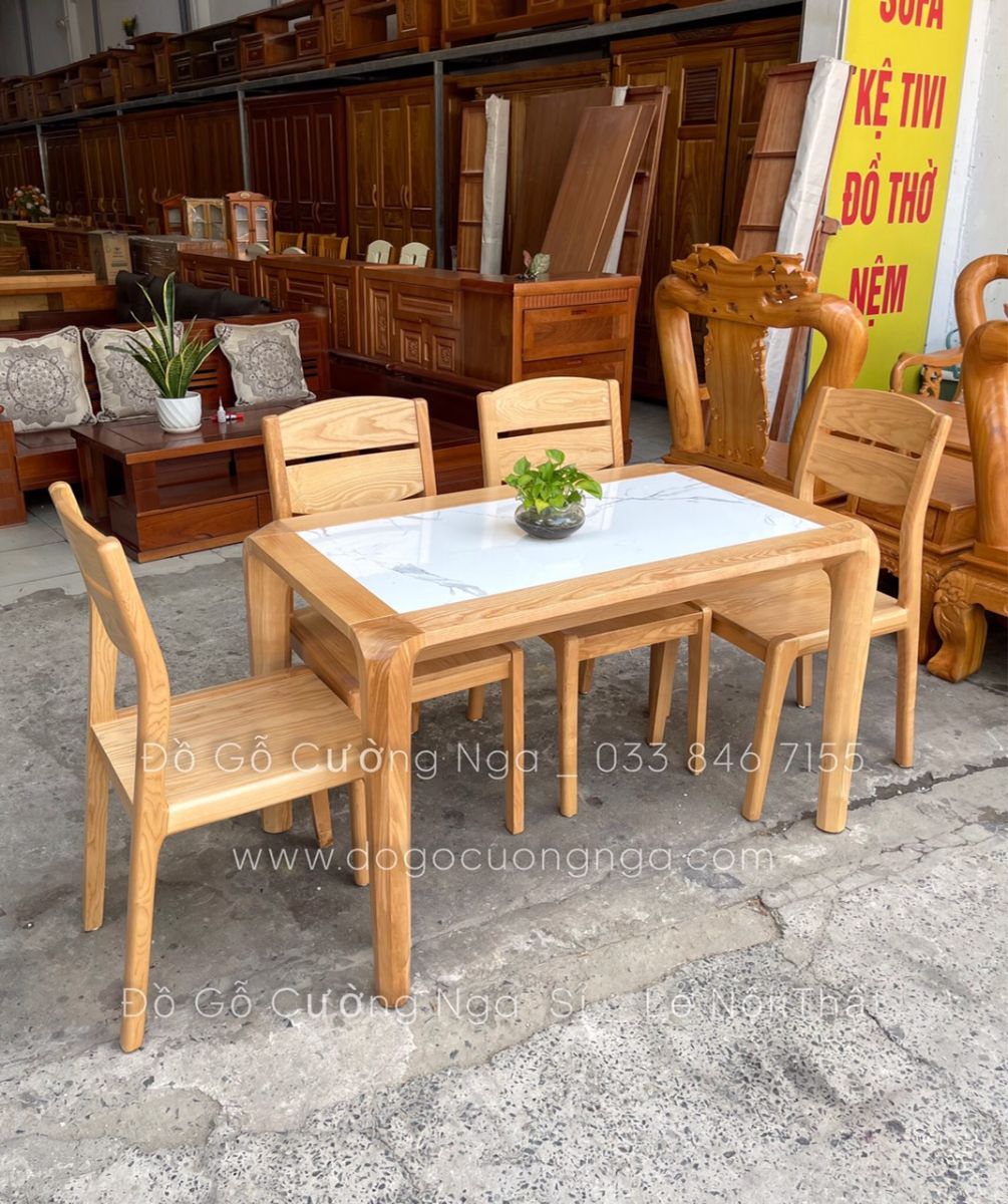 bàn ăn gỗ sồi 