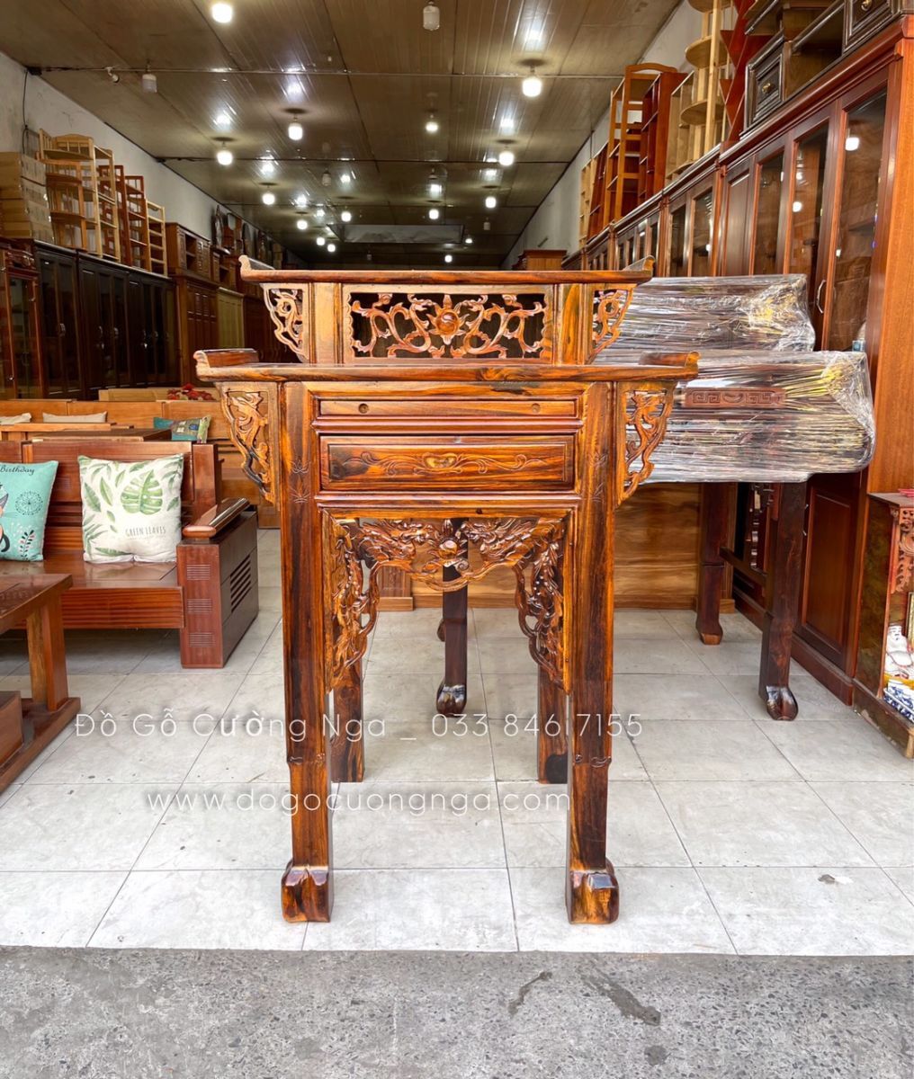 bàn thờ 2 tầng gỗ muồng 