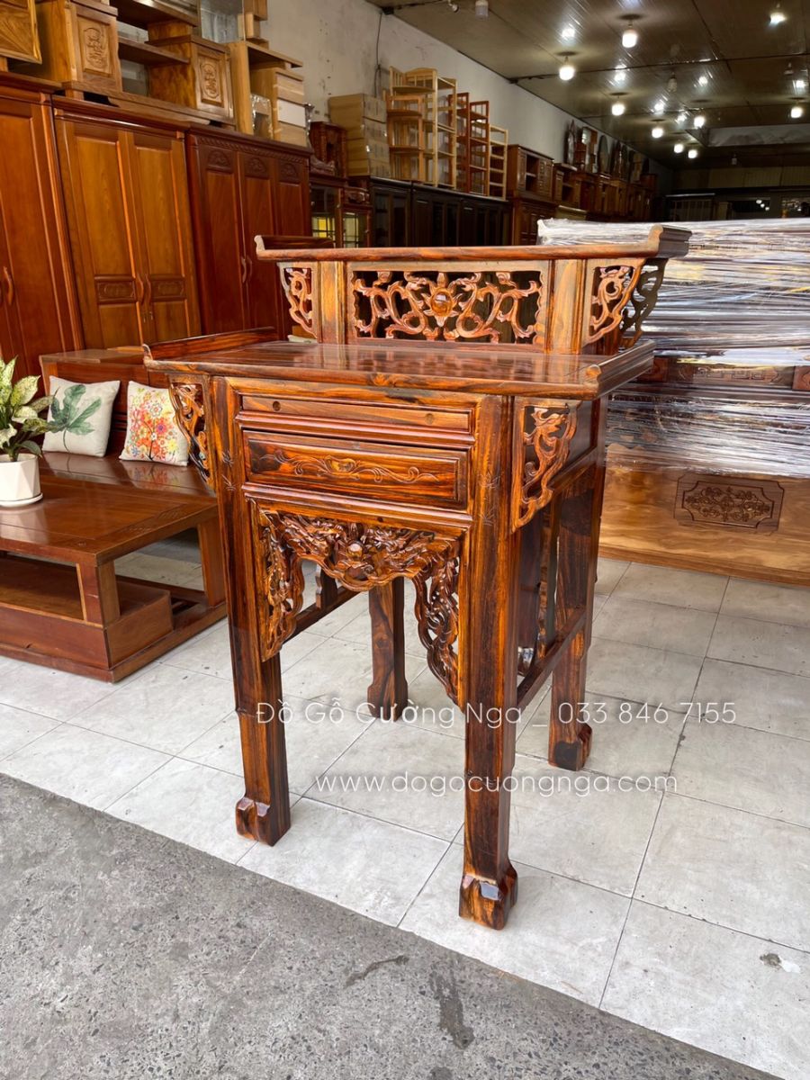 bàn thờ 2 tầng gỗ muồng 
