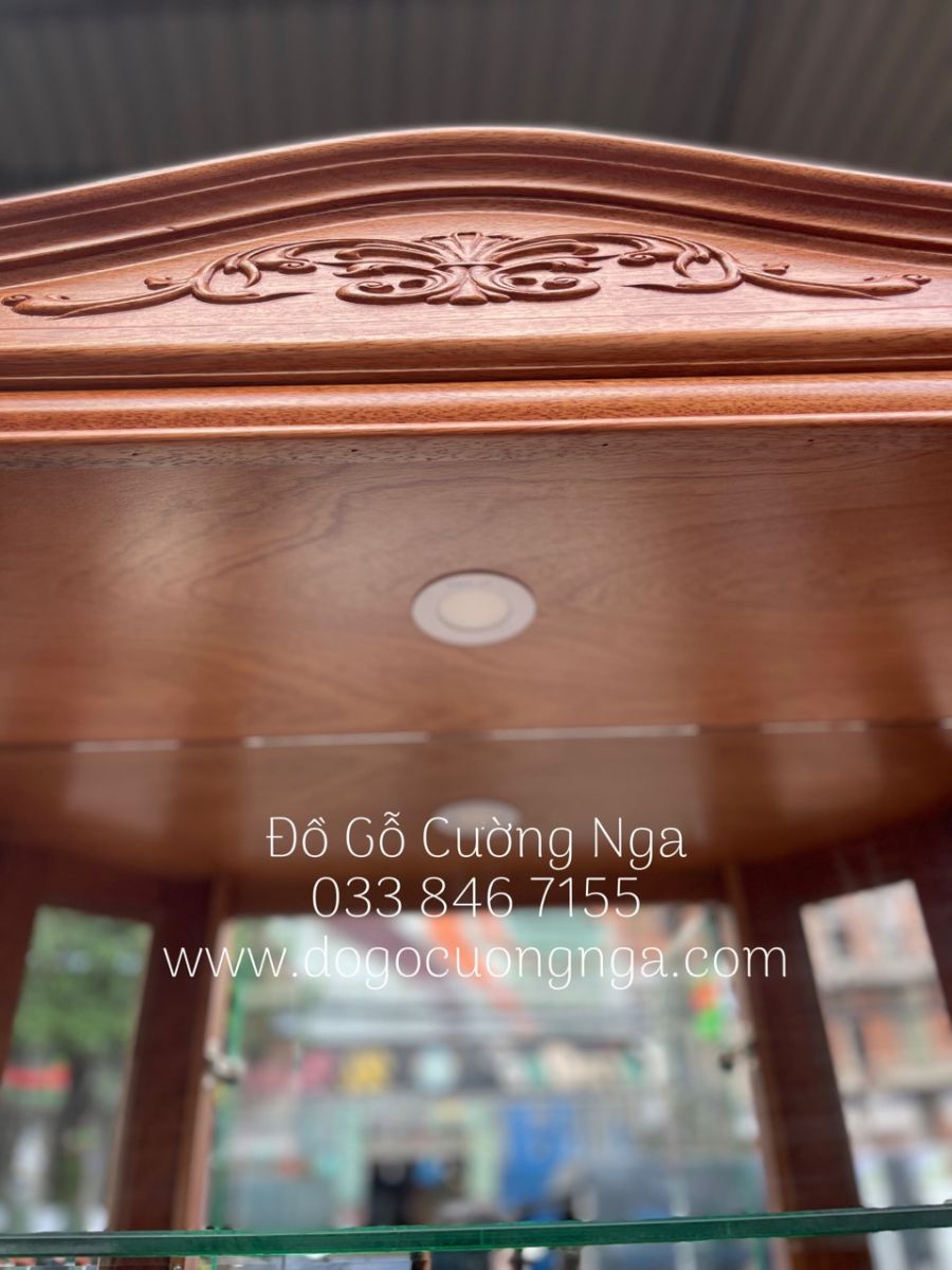 tủ rượu gỗ xoan đào