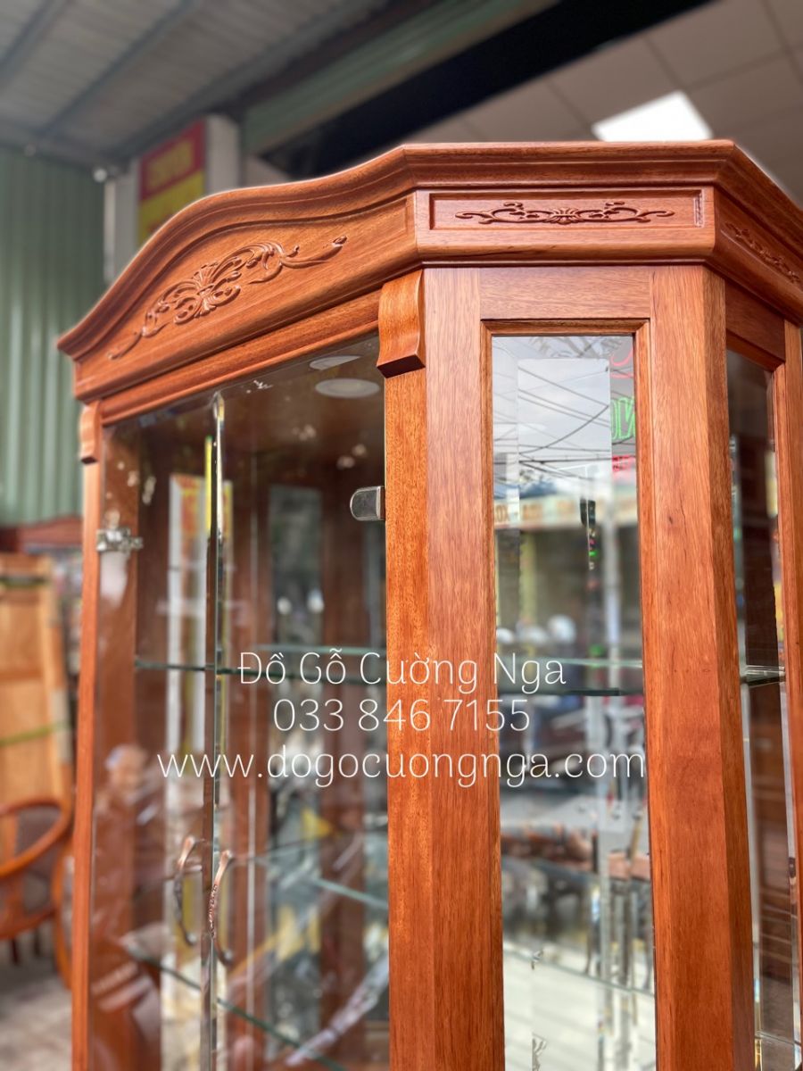 tủ rượu gỗ xoan đào